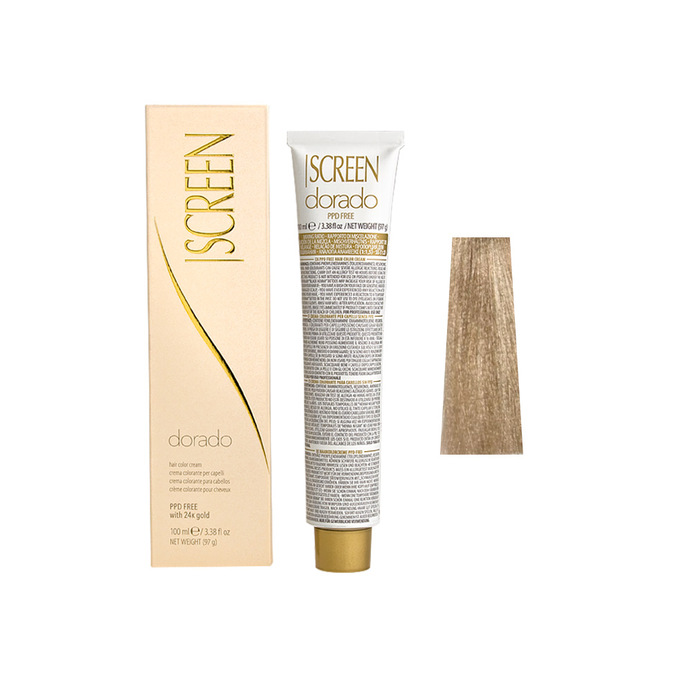 Крем-фарба для волосся перманентна з 24-каратним золотом SCREEN Dorado 11C (11.1) Ash Platinium Вlonde, 100 ml - 1